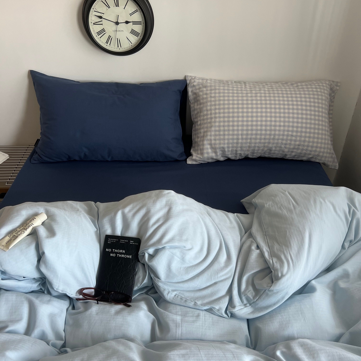 91家纺网 家纺一手货源 找家纺 蜜宿 2025新款全棉纯棉人字纹四件套-梦幻星海 梦幻星海（深蓝混搭蓝小格）