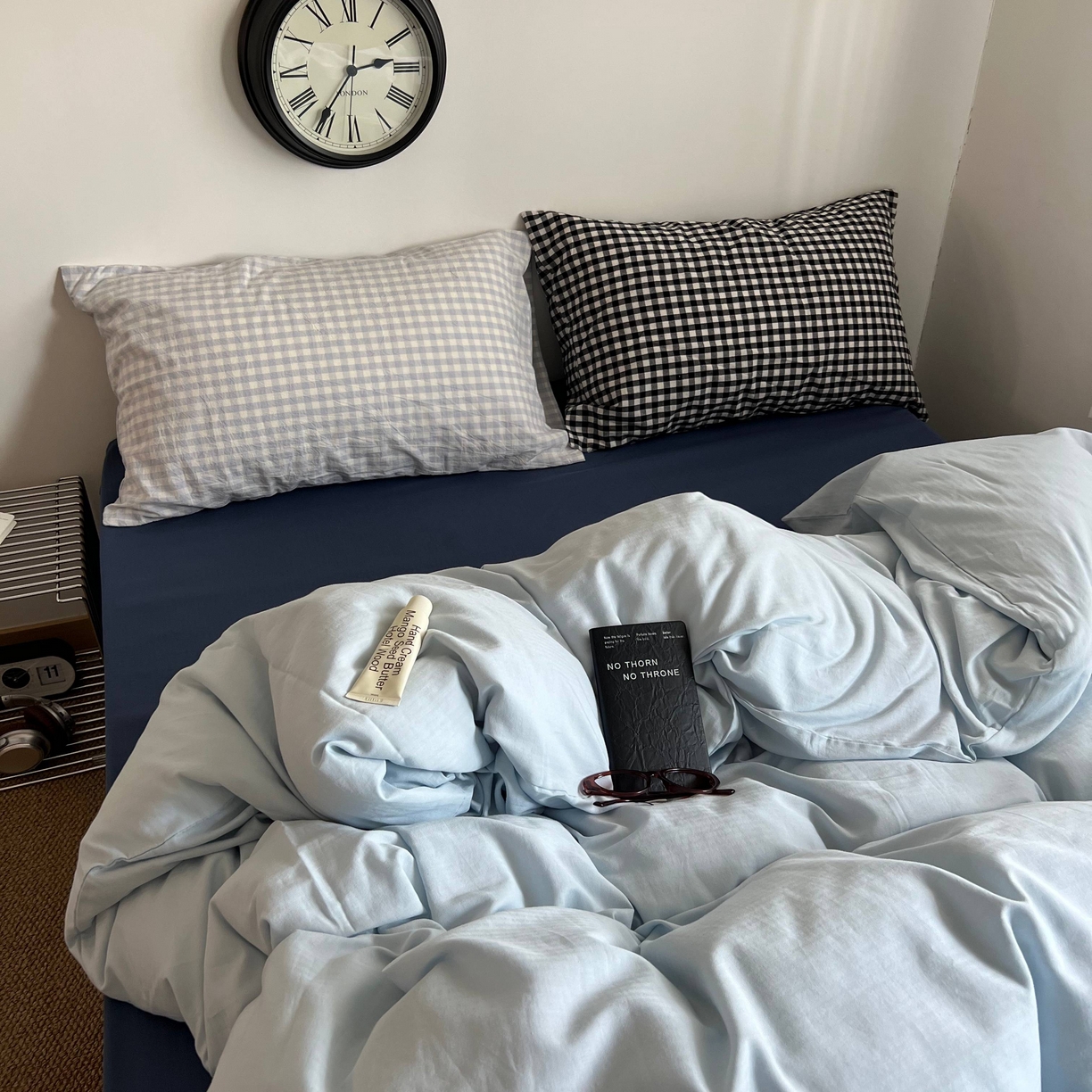 91家纺网 家纺一手货源 找家纺 蜜宿 2025新款全棉纯棉人字纹四件套-梦幻星海 梦幻星海（蓝小格混搭黑小格）