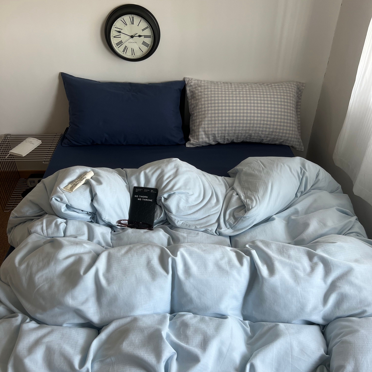 91家纺网 家纺一手货源 找家纺 蜜宿 2025新款全棉纯棉人字纹四件套-梦幻星海 梦幻星海（深蓝混搭蓝小格）