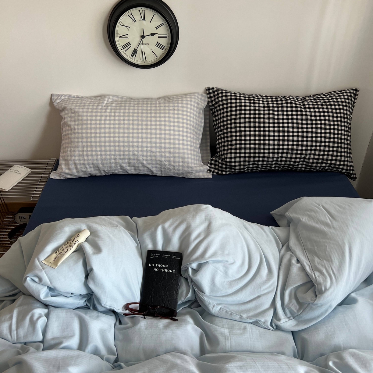 91家纺网 家纺一手货源 找家纺 蜜宿 2025新款全棉纯棉人字纹四件套-梦幻星海 梦幻星海（蓝小格混搭黑小格）