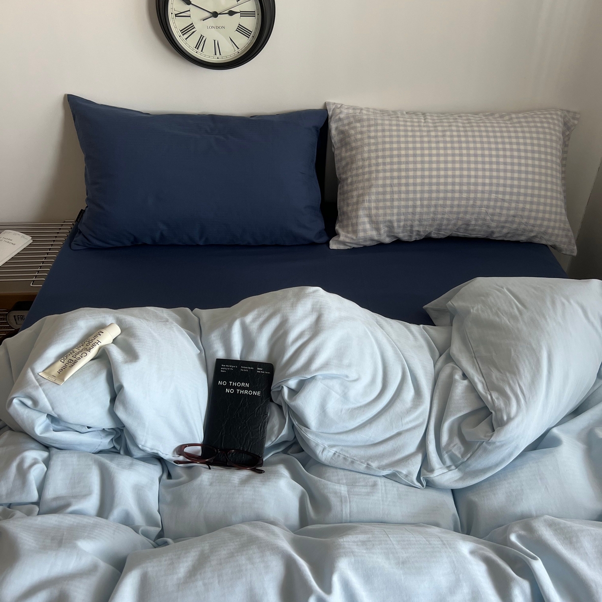 91家纺网 家纺一手货源 找家纺 蜜宿 2025新款全棉纯棉人字纹四件套-梦幻星海 梦幻星海（深蓝混搭蓝小格）