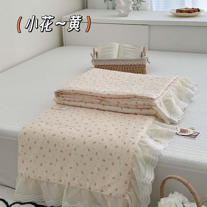 佰织鑫家居 2025新款A类PE凉感豆复合凉豆豆软凉席三件套 小花黄