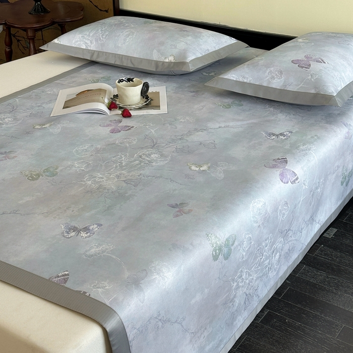 91家纺网 家纺一手货源 找家纺 （总）禧禾 2025新款超细旦锦纶冷凝印花凉席席子