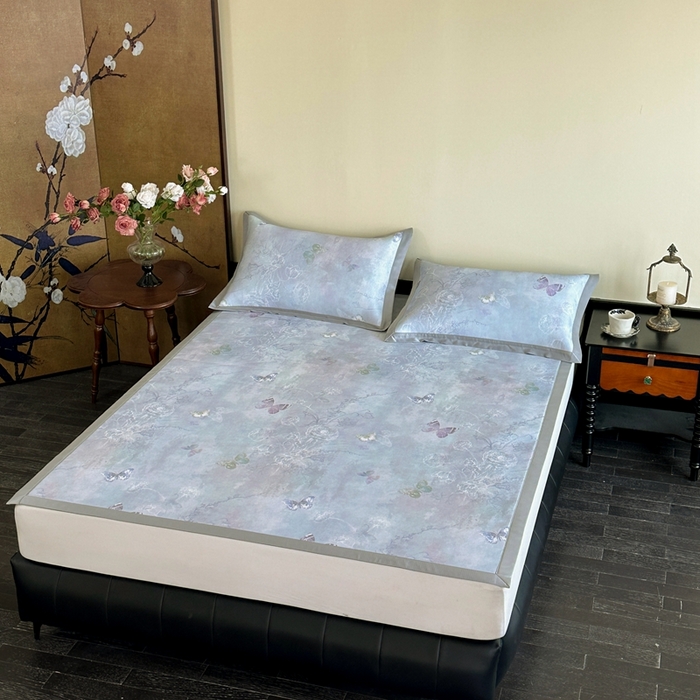 91家纺网 家纺一手货源 找家纺 （总）禧禾 2025新款超细旦锦纶冷凝印花凉席席子