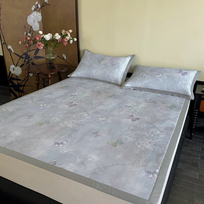 91家纺网 家纺一手货源 找家纺 （总）禧禾 2025新款超细旦锦纶冷凝印花凉席席子