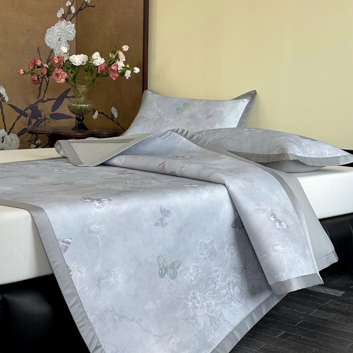 91家纺网 家纺一手货源 找家纺 （总）禧禾 2025新款超细旦锦纶冷凝印花凉席席子