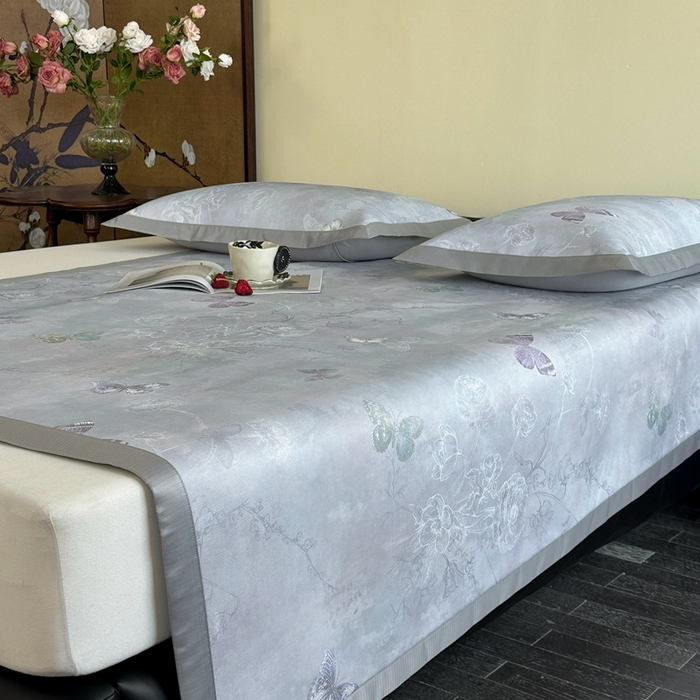 91家纺网 家纺一手货源 找家纺 （总）禧禾 2025新款超细旦锦纶冷凝印花凉席席子