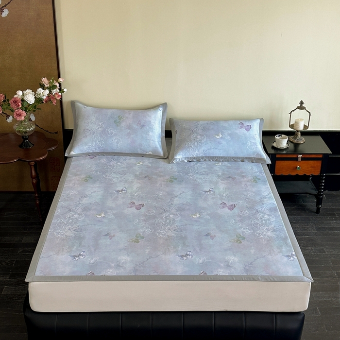 91家纺网 家纺一手货源 找家纺 （总）禧禾 2025新款超细旦锦纶冷凝印花凉席席子