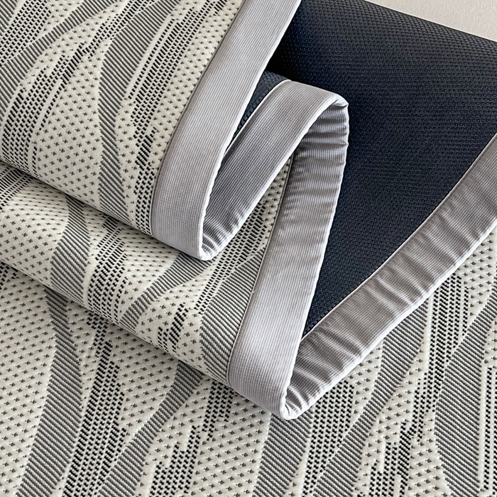 91家纺网 家纺一手货源 找家纺 禧禾 2025新款PE高分子A类泡小豆色织提花提花凉席三件套-诗黛尔 诗黛尔-浅灰