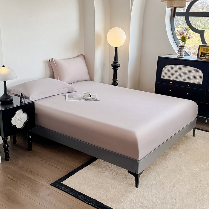 91家纺网 家纺一手货源 找家纺 （总）金喜 2025新款LF级60支莱赛尔天丝床笠三件套纯色天丝床笠