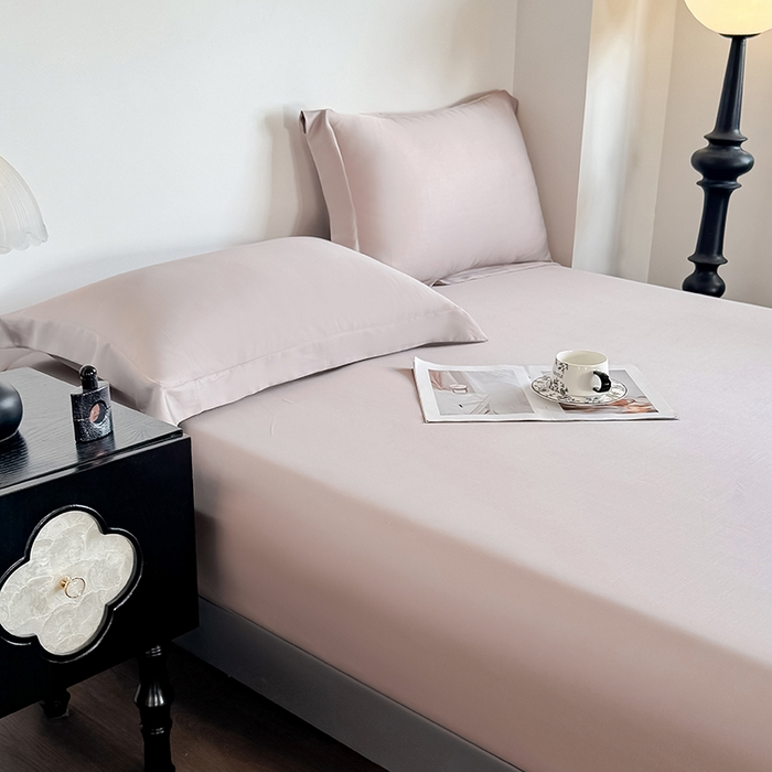 91家纺网 家纺一手货源 找家纺 （总）金喜 2025新款LF级60支莱赛尔天丝床笠三件套纯色天丝床笠