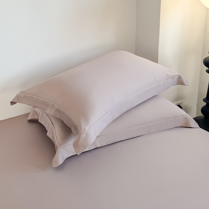 91家纺网 家纺一手货源 找家纺 金喜 2025新款LF级60支莱赛尔天丝床笠三件套纯色天丝床笠 冰莓粉