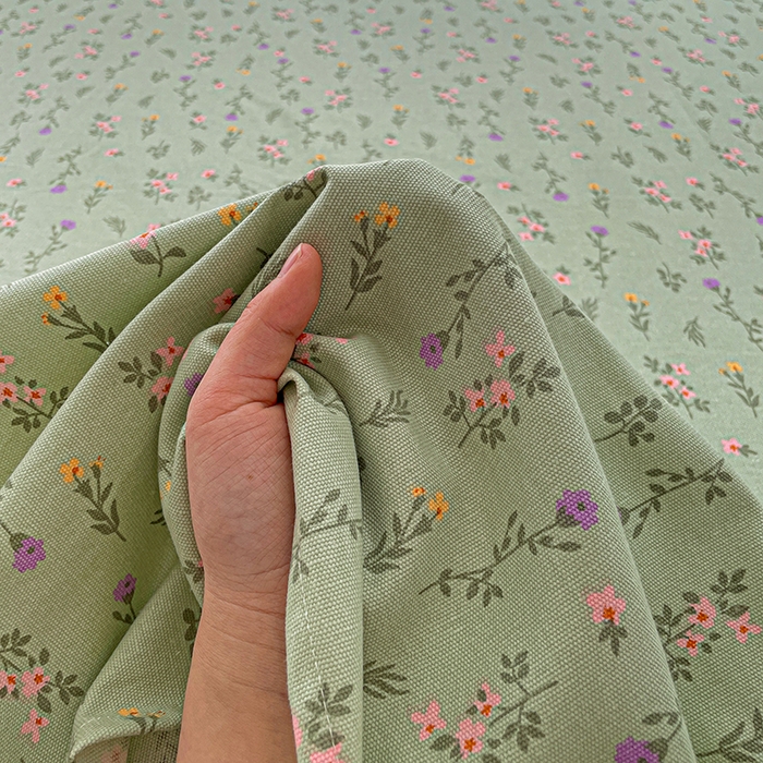 91家纺网 家纺一手货源 找家纺 忆生活家纺 2025新款全棉纯棉老粗布印花床单三件套 春意-绿