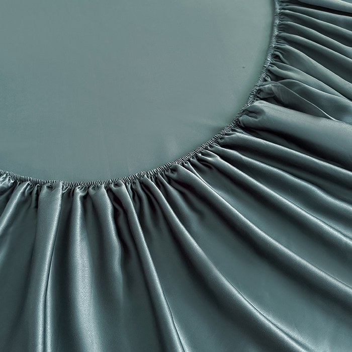 91家纺网 家纺一手货源 找家纺 金喜 2025新款LF级60支莱赛尔天丝床笠三件套纯色天丝床笠 曼岛绿