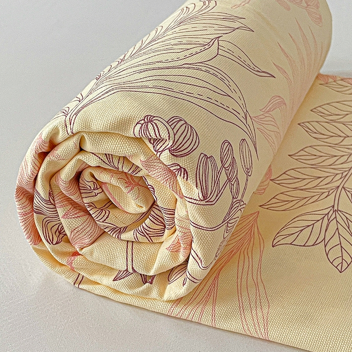 91家纺网 家纺一手货源 找家纺 忆生活家纺 2025新款全棉纯棉老粗布印花床单三件套 繁花-粉