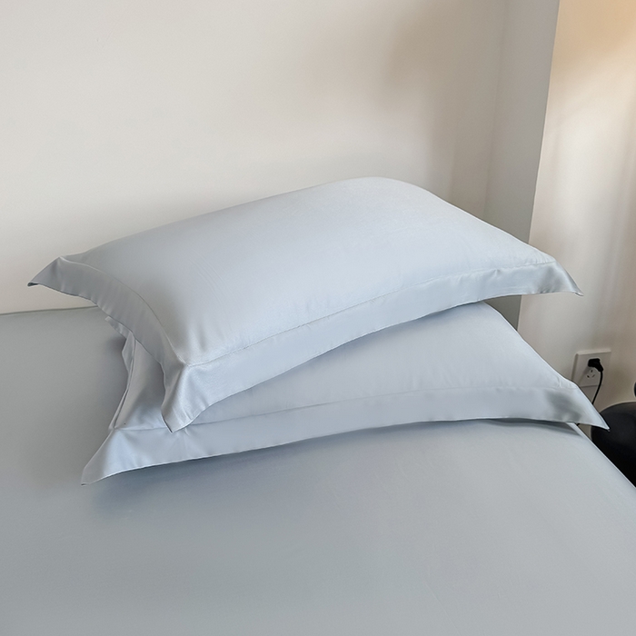 91家纺网 家纺一手货源 找家纺 金喜 2025新款LF级60支莱赛尔天丝床笠三件套纯色天丝床笠 雾兰