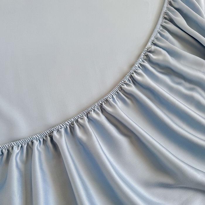 91家纺网 家纺一手货源 找家纺 金喜 2025新款LF级60支莱赛尔天丝床笠三件套纯色天丝床笠 雾兰