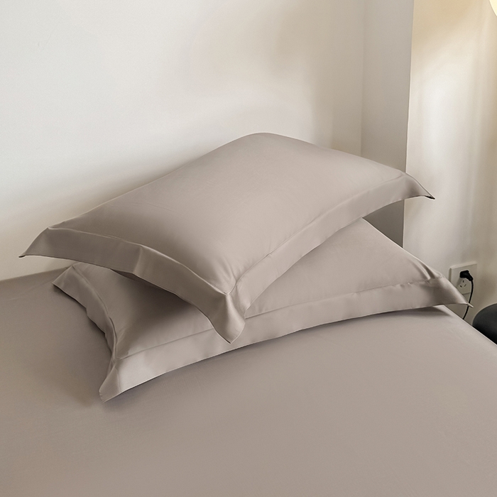 91家纺网 家纺一手货源 找家纺 金喜 2025新款LF级60支莱赛尔天丝床笠三件套纯色天丝床笠 香谷棕