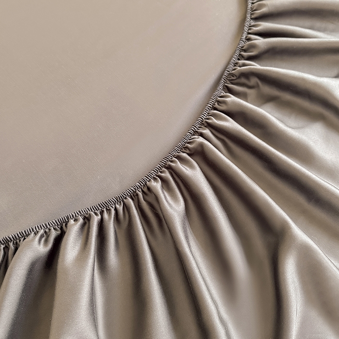 91家纺网 家纺一手货源 找家纺 金喜 2025新款LF级60支莱赛尔天丝床笠三件套纯色天丝床笠 香谷棕