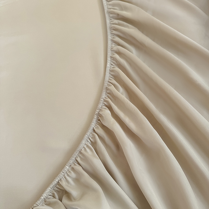 91家纺网 家纺一手货源 找家纺 金喜 2025新款LF级60支莱赛尔天丝床笠三件套纯色天丝床笠 原色