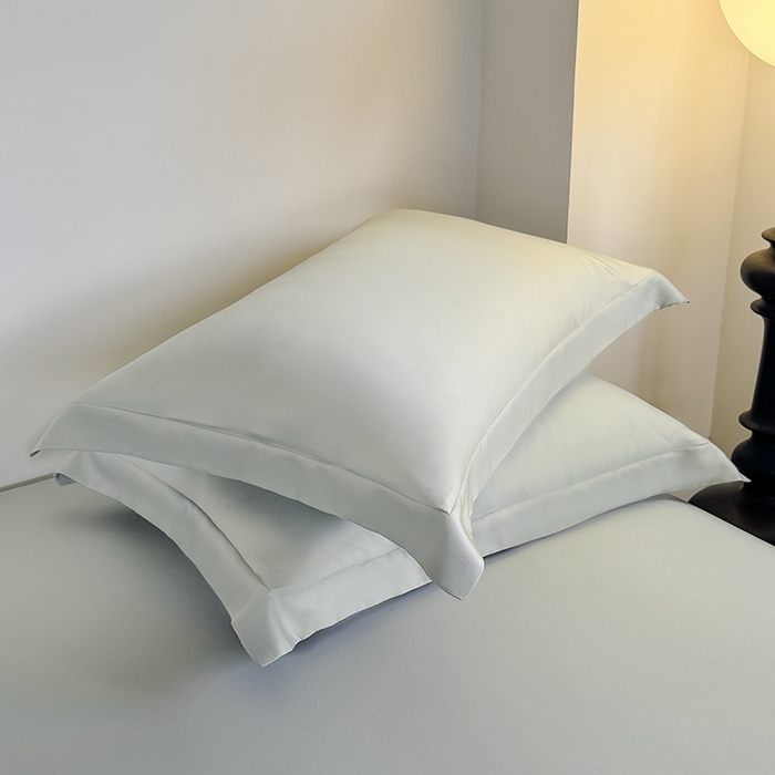 91家纺网 家纺一手货源 找家纺 金喜 2025新款LF级60支莱赛尔天丝床笠三件套纯色天丝床笠 竹青