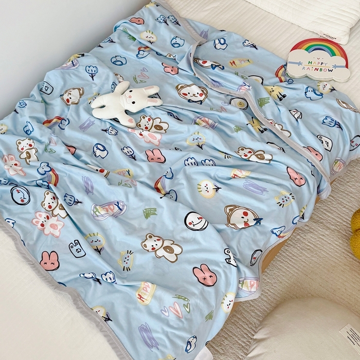 91家纺网 家纺一手货源 找家纺 星期八 2025新款婴儿裸睡级冰丝毯凉感毯 简笔画