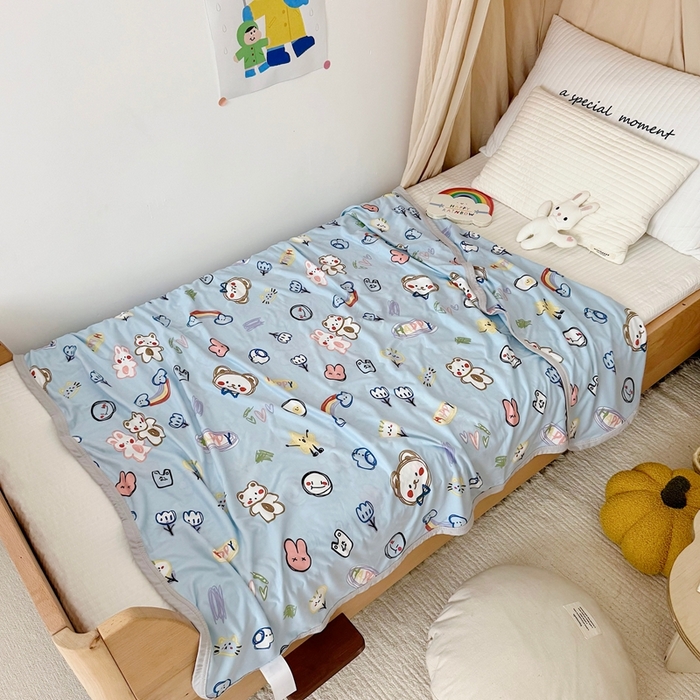 91家纺网 家纺一手货源 找家纺 星期八 2025新款婴儿裸睡级冰丝毯凉感毯 简笔画