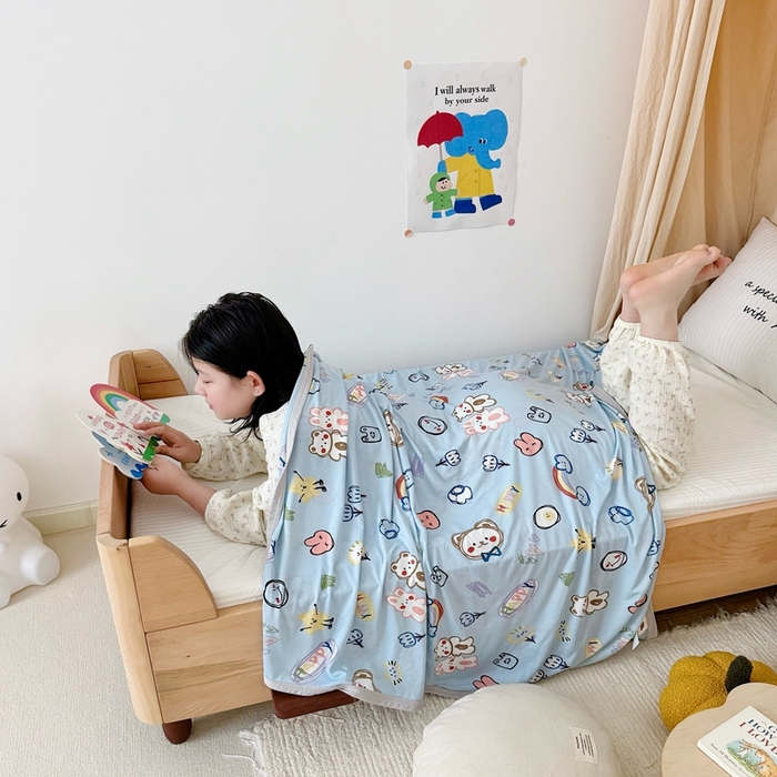 91家纺网 家纺一手货源 找家纺 星期八 2025新款婴儿裸睡级冰丝毯凉感毯 简笔画