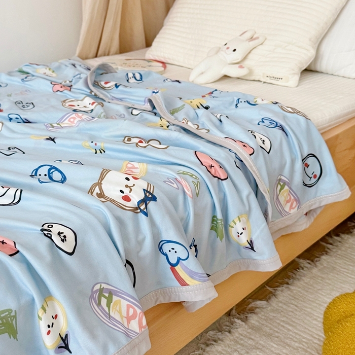 91家纺网 家纺一手货源 找家纺 星期八 2025新款婴儿裸睡级冰丝毯凉感毯 简笔画