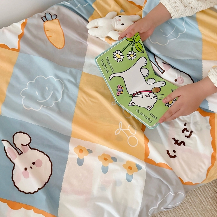 91家纺网 家纺一手货源 找家纺 星期八 2025新款婴儿裸睡级冰丝毯凉感毯 兔子屋