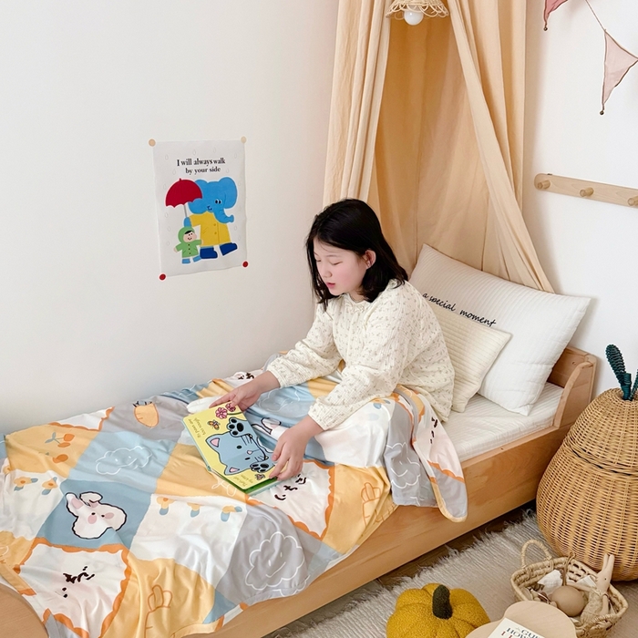91家纺网 家纺一手货源 找家纺 星期八 2025新款婴儿裸睡级冰丝毯凉感毯 兔子屋