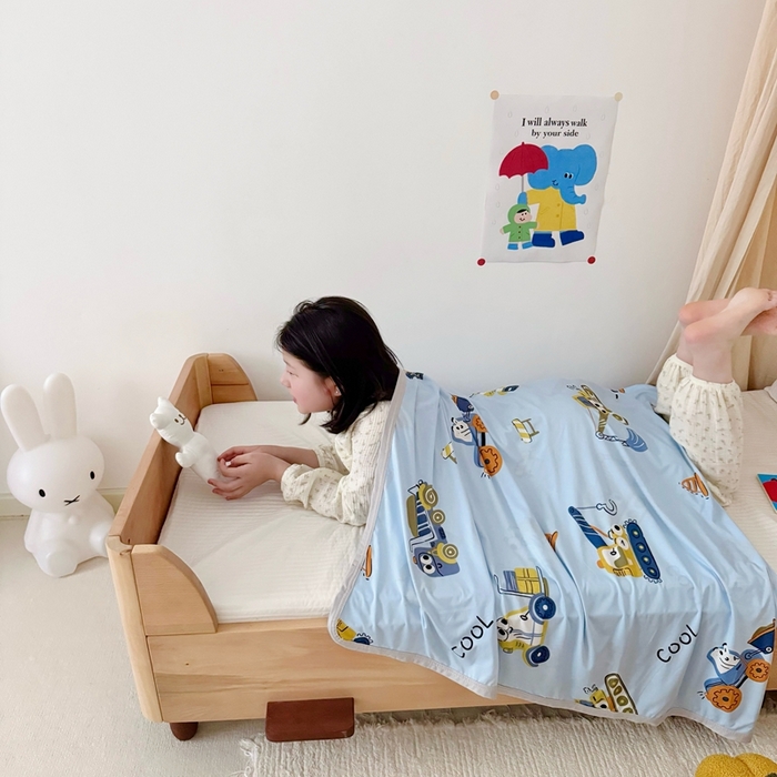 91家纺网 家纺一手货源 找家纺 星期八 2025新款婴儿裸睡级冰丝毯凉感毯 挖掘机