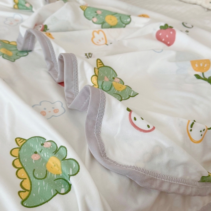 91家纺网 家纺一手货源 找家纺 星期八 2025新款婴儿裸睡级冰丝毯凉感毯 小恐龙