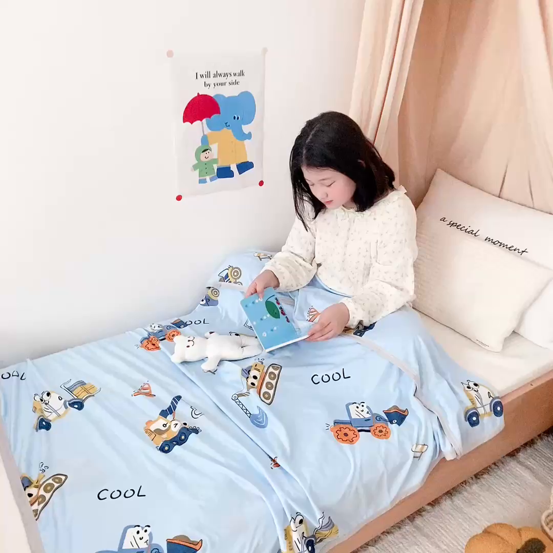 91家纺网 家纺一手货源 找家纺 星期八 2025新款婴儿裸睡级冰丝毯凉感毯 挖掘机