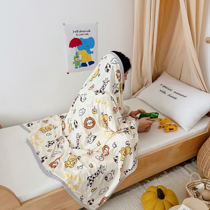 91家纺网 家纺一手货源 找家纺 星期八 2025新款婴儿裸睡级冰丝毯凉感毯 小鸭子