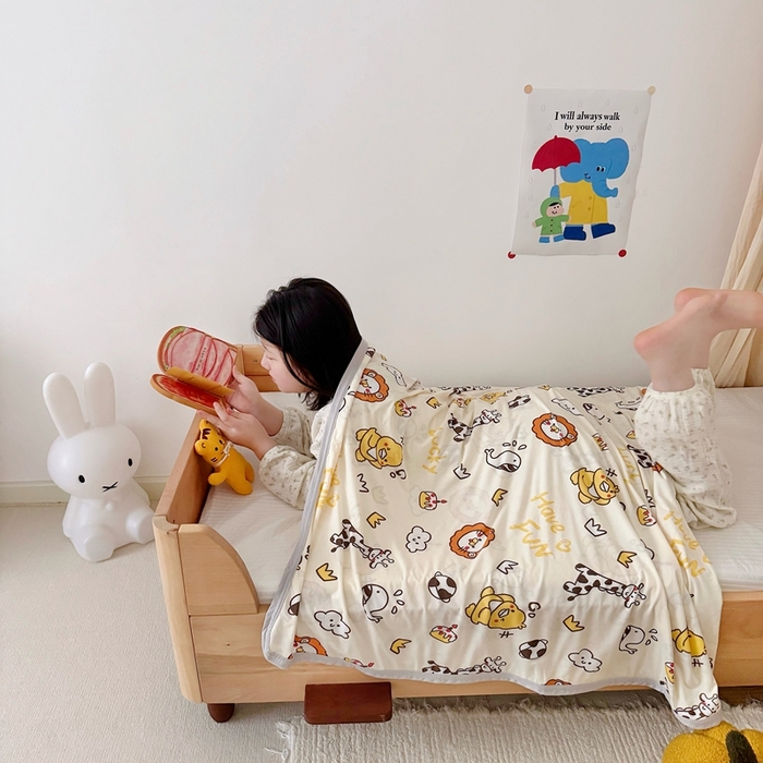 91家纺网 家纺一手货源 找家纺 星期八 2025新款婴儿裸睡级冰丝毯凉感毯 小鸭子