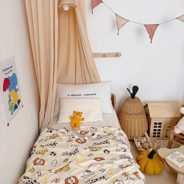 91家纺网 家纺一手货源 找家纺 星期八 2025新款婴儿裸睡级冰丝毯凉感毯 小鸭子