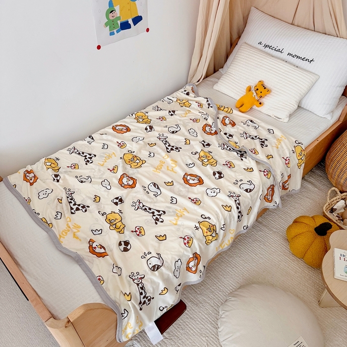 91家纺网 家纺一手货源 找家纺 星期八 2025新款婴儿裸睡级冰丝毯凉感毯 小鸭子