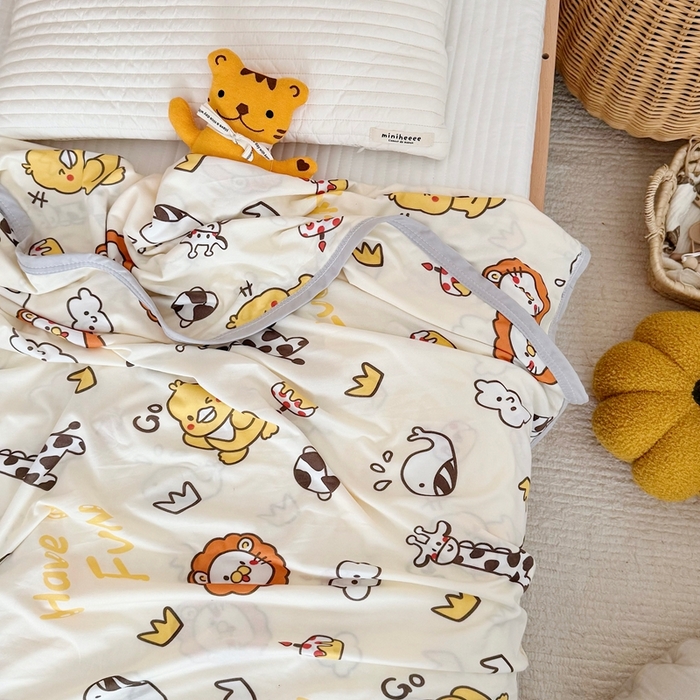 91家纺网 家纺一手货源 找家纺 星期八 2025新款婴儿裸睡级冰丝毯凉感毯 小鸭子