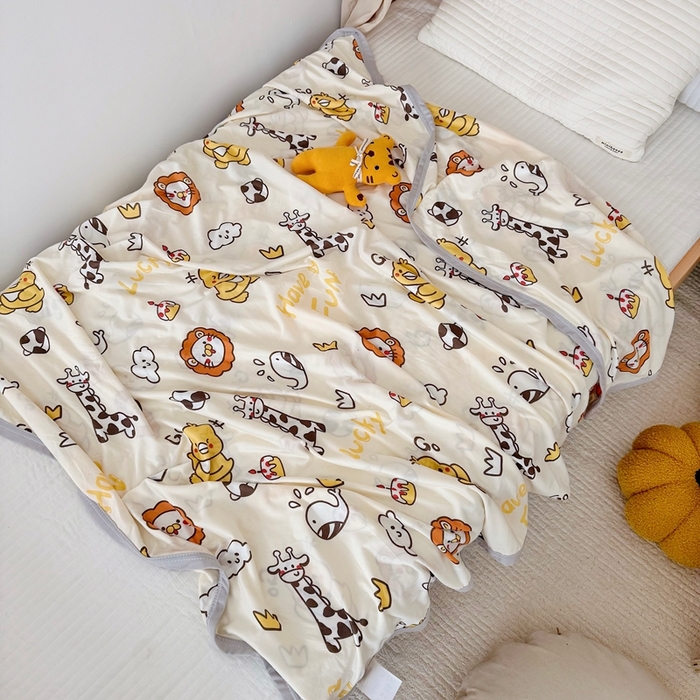 91家纺网 家纺一手货源 找家纺 星期八 2025新款婴儿裸睡级冰丝毯凉感毯 小鸭子