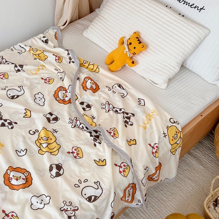 91家纺网 家纺一手货源 找家纺 星期八 2025新款婴儿裸睡级冰丝毯凉感毯 小鸭子