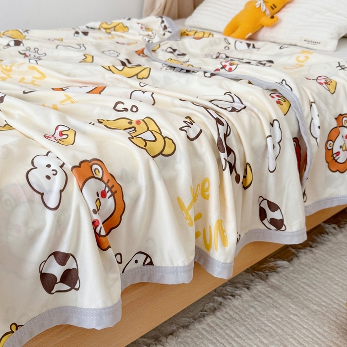 91家纺网 家纺一手货源 找家纺 星期八 2025新款婴儿裸睡级冰丝毯凉感毯 小鸭子