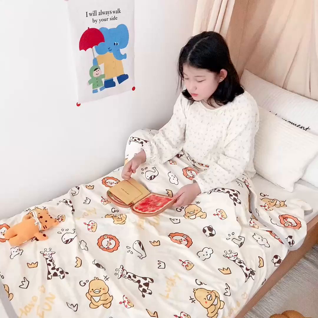 91家纺网 家纺一手货源 找家纺 星期八 2025新款婴儿裸睡级冰丝毯凉感毯 小鸭子