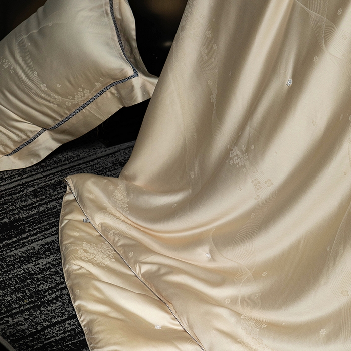 91家纺网 家纺一手货源 找家纺 美伦美 2025新款全棉天丝提花夏被春秋被冬被被子被芯 黄色