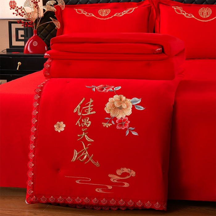 91家纺网 家纺一手货源 找家纺 （总）美伦美 2025新款全棉婚庆冬被被子被芯