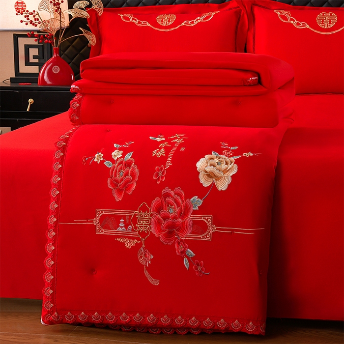 91家纺网 家纺一手货源 找家纺 （总）美伦美 2025新款全棉婚庆冬被被子被芯