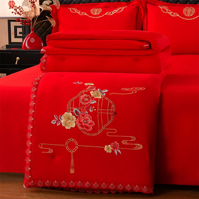 91家纺网 家纺一手货源 找家纺 （总）美伦美 2025新款全棉婚庆冬被被子被芯