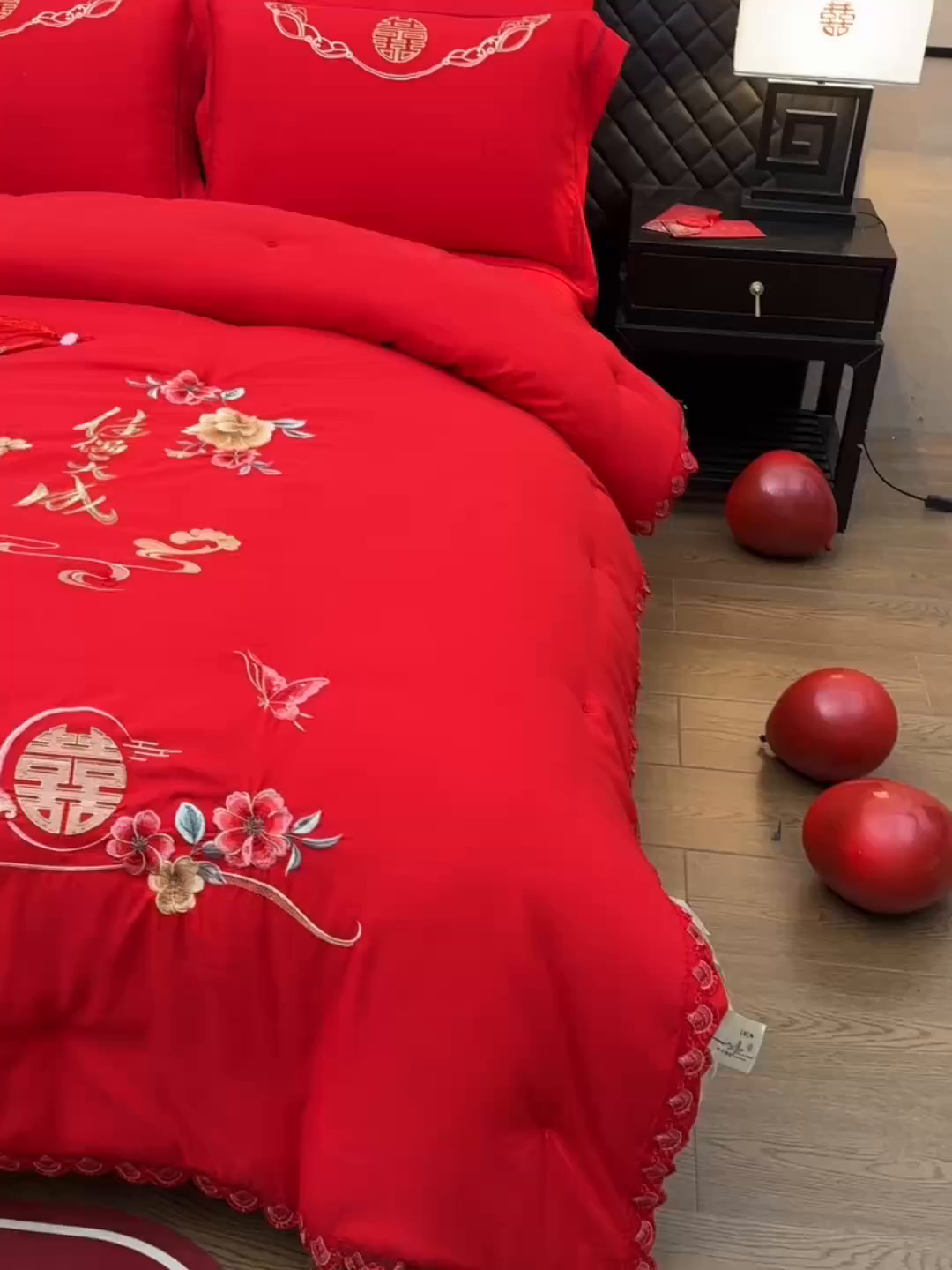 91家纺网 家纺一手货源 找家纺 美伦美 2025新款全棉婚庆冬被被子被芯 佳偶天成