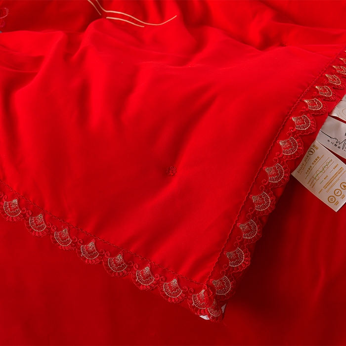 91家纺网 家纺一手货源 找家纺 美伦美 2025新款全棉婚庆冬被被子被芯 天赐良缘