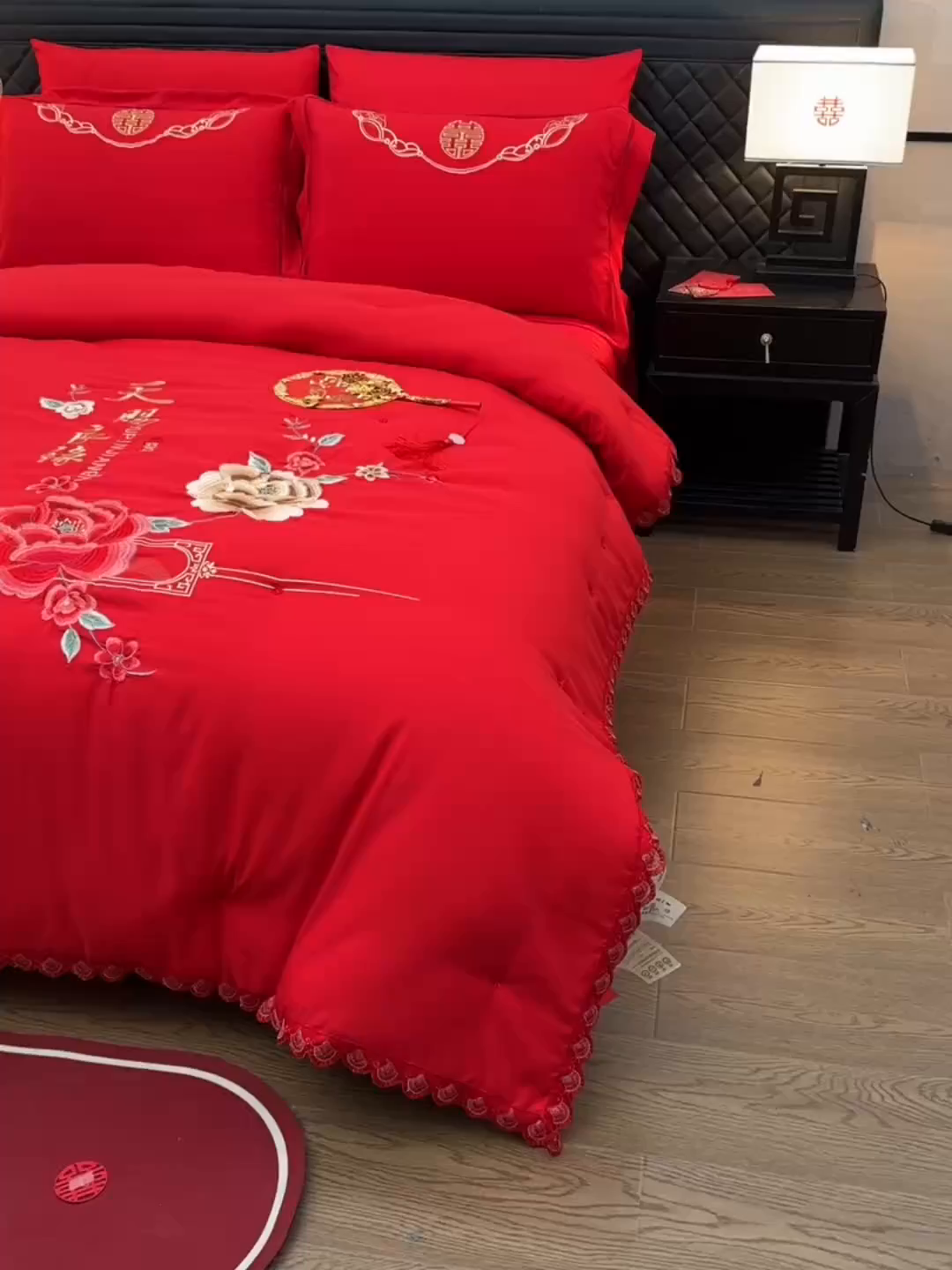 91家纺网 家纺一手货源 找家纺 美伦美 2025新款全棉婚庆冬被被子被芯 天赐良缘